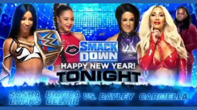 SASHA BANKS & BIANCA BELAIR VS BAYLEY & CARMELLA - SMACK DOWN 1 DE ENERO DE 2021