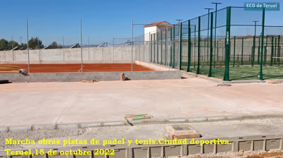 Visitamos las obras de las pistas de tenis, pádel y futbol 8 de la Ciudad deportiva de la capital turolense
