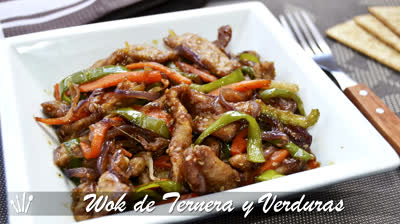 Receta de wok con ternera y verduras